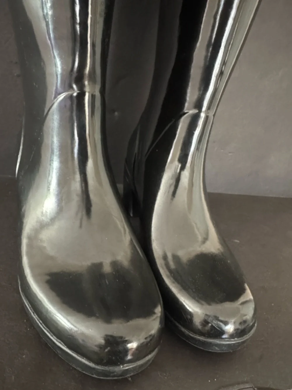 Kate Spade Romi Black Rubber Heeled Rain Boots